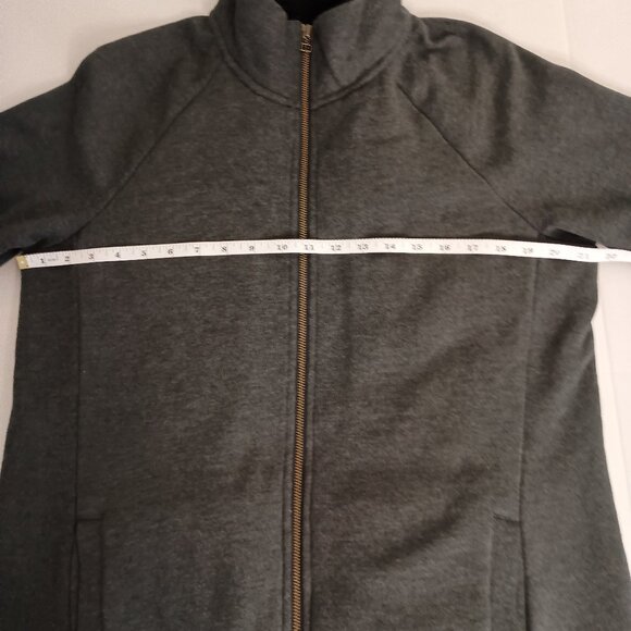 L.L. Bean 1912 Sherpa-Lined Full-Zip Long Sweatshirt Charcoal Women’s Size M - Picture 8 of 16